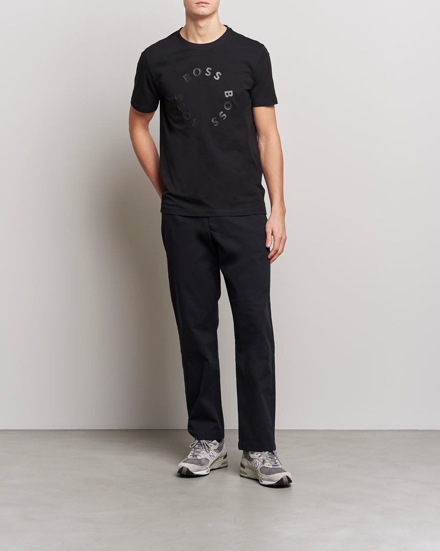 Hombres | Camisetas | BOSS GREEN | Circle Logo Crew Neck T-Shirt Black