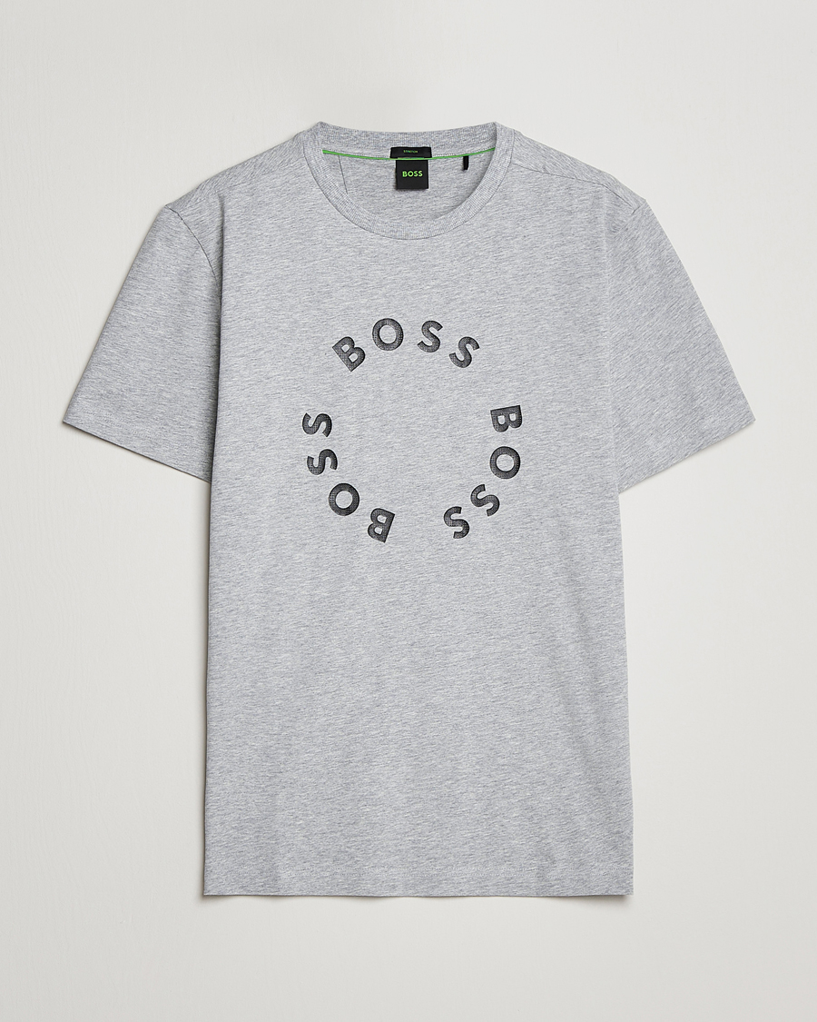 Hombres | Camisetas | BOSS GREEN | Circle Logo Crew Neck T-Shirt Light Grey