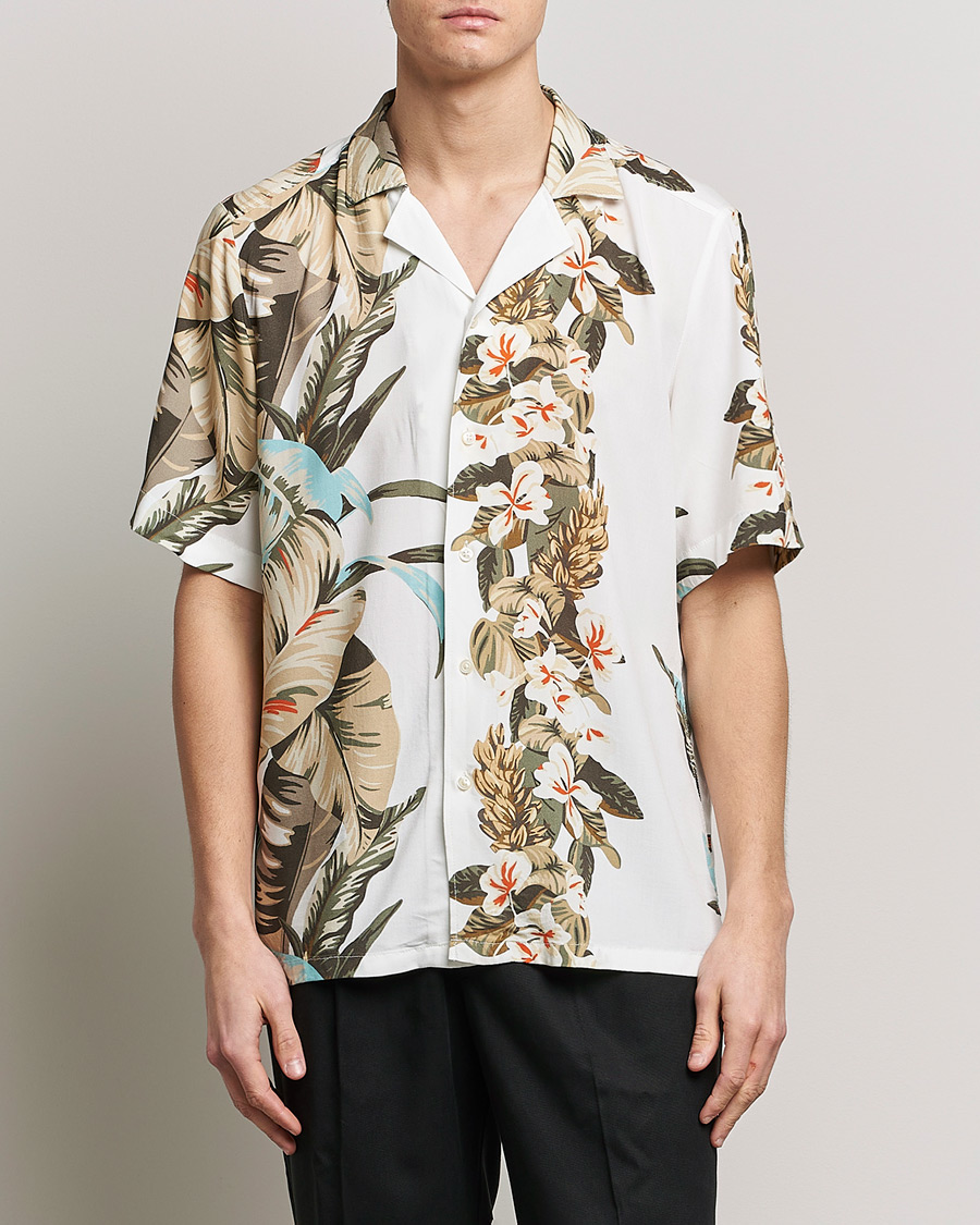 Hombres | Camisas | BOSS ORANGE | Rayer Resort Collar Printed Short Sleeve Shirt Whi