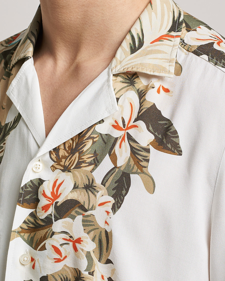 Hombres | Camisas | BOSS ORANGE | Rayer Resort Collar Printed Short Sleeve Shirt Whi