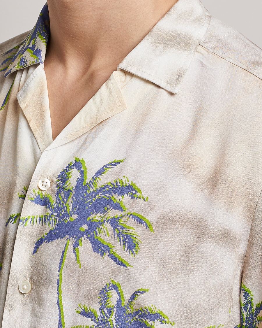 Hombres | Camisas | BOSS ORANGE | Rayer Resort Collar Printed Short Sleeve Shirt Bei