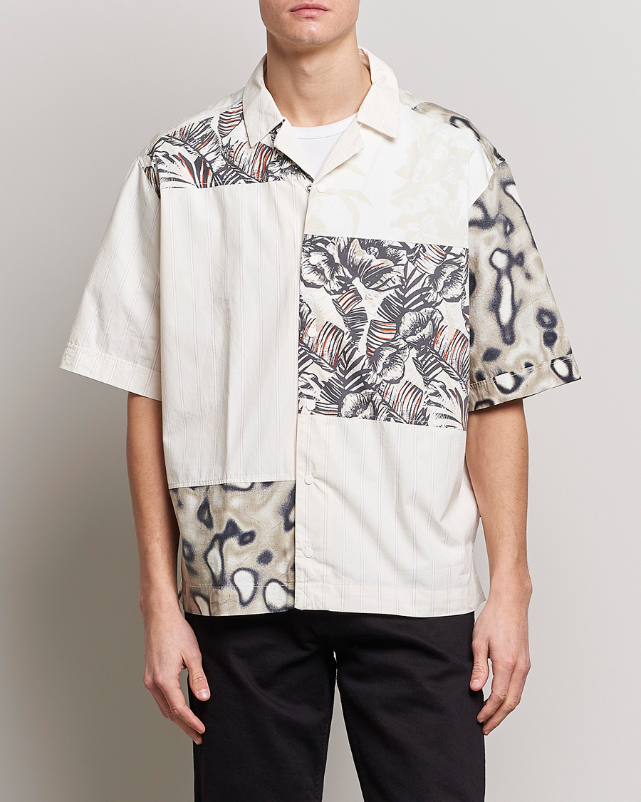 Hombres | Camisas | BOSS ORANGE | Lapis Resort Collar Printed Short Sleeve Shirt Bei