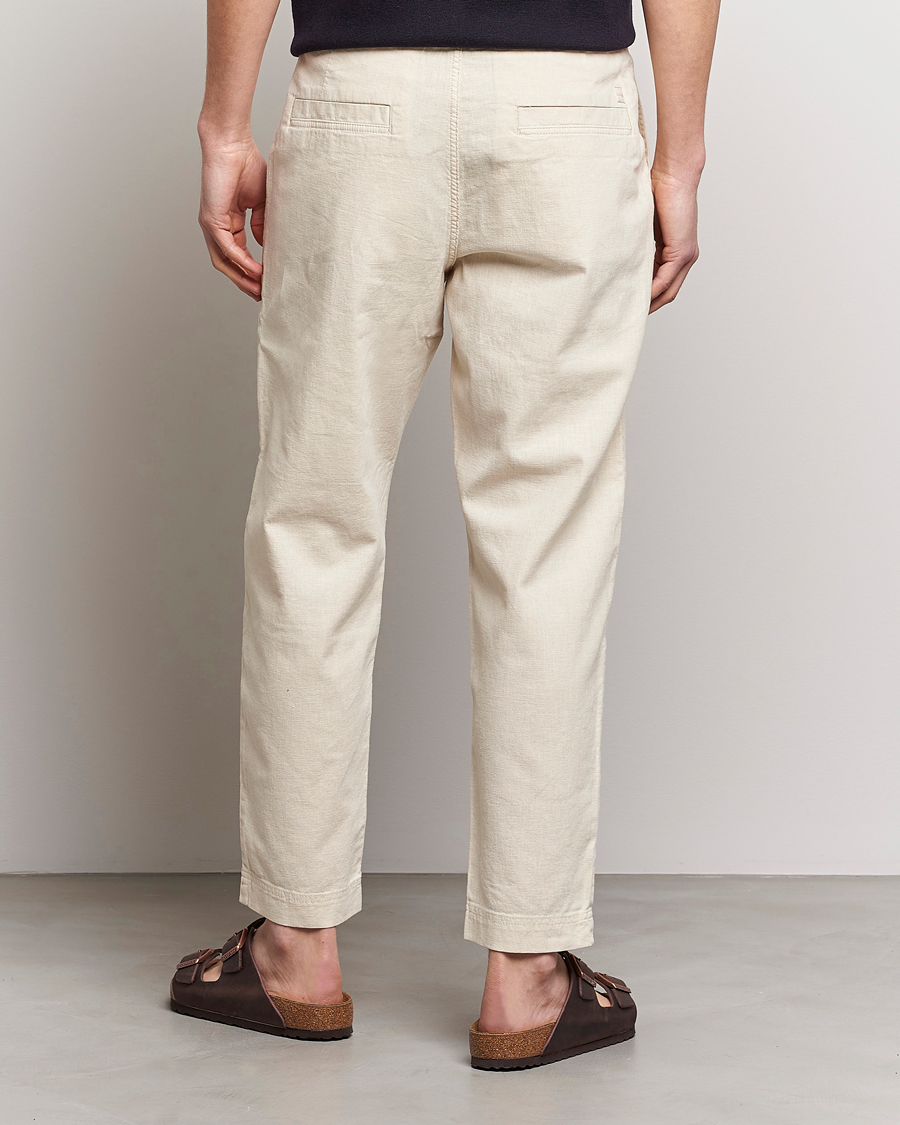Hombres | Pantalones | BOSS ORANGE | Sisla Cotton/Linen Drawstring Pants Light Beige
