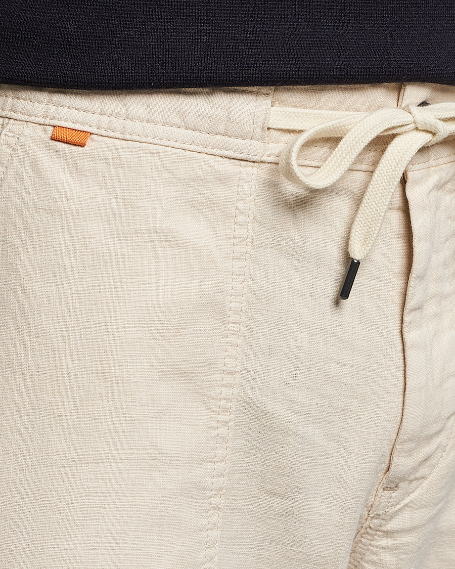 Hombres | Pantalones | BOSS ORANGE | Sisla Cotton/Linen Drawstring Pants Light Beige