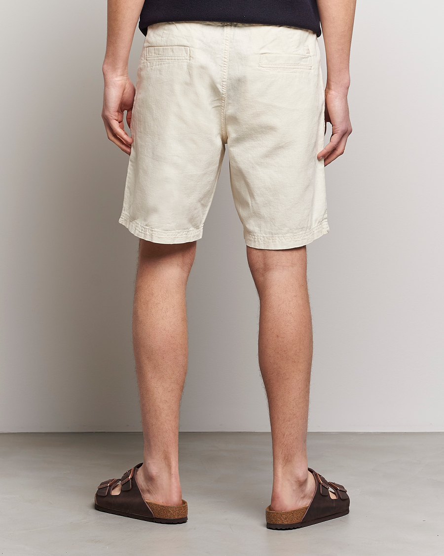 Hombres | Pantalones cortos | BOSS ORANGE | Sisla Cotton/Linen Drawstring Shorts Light Beige