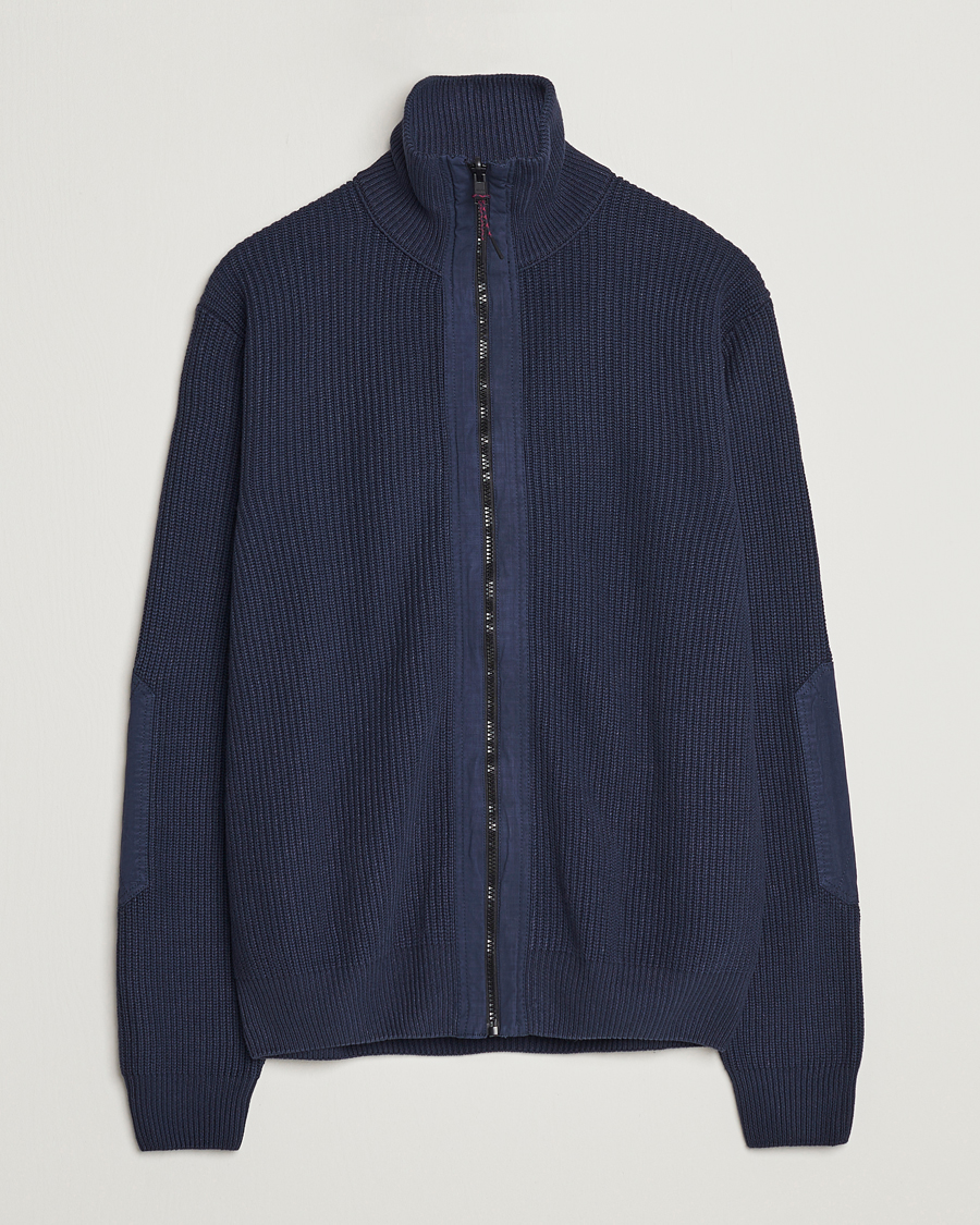 Hombres | Jerséis y prendas de punto | BOSS ORANGE | Abinero Knitted Full-Zip Dark Blue