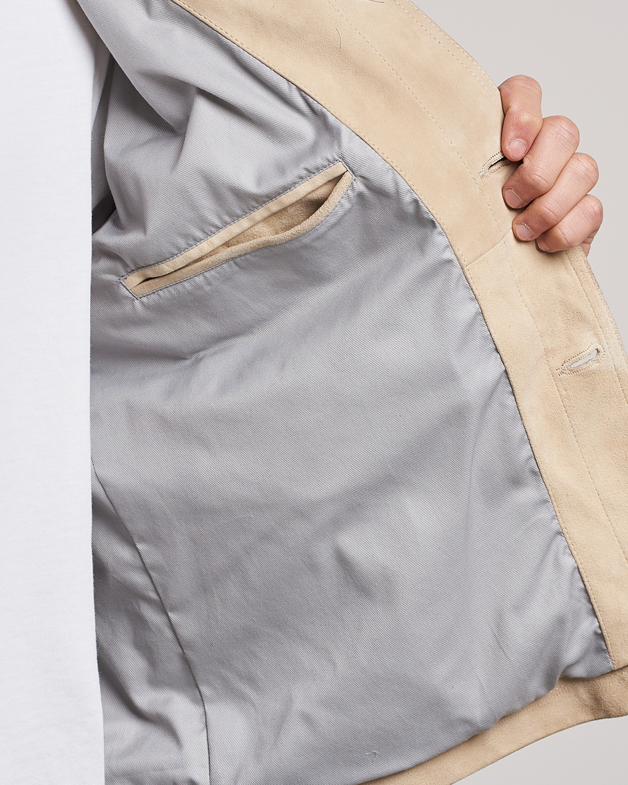 Hombres | Abrigos y chaquetas | BOSS ORANGE | Jaked Suede Jacket Light Beige