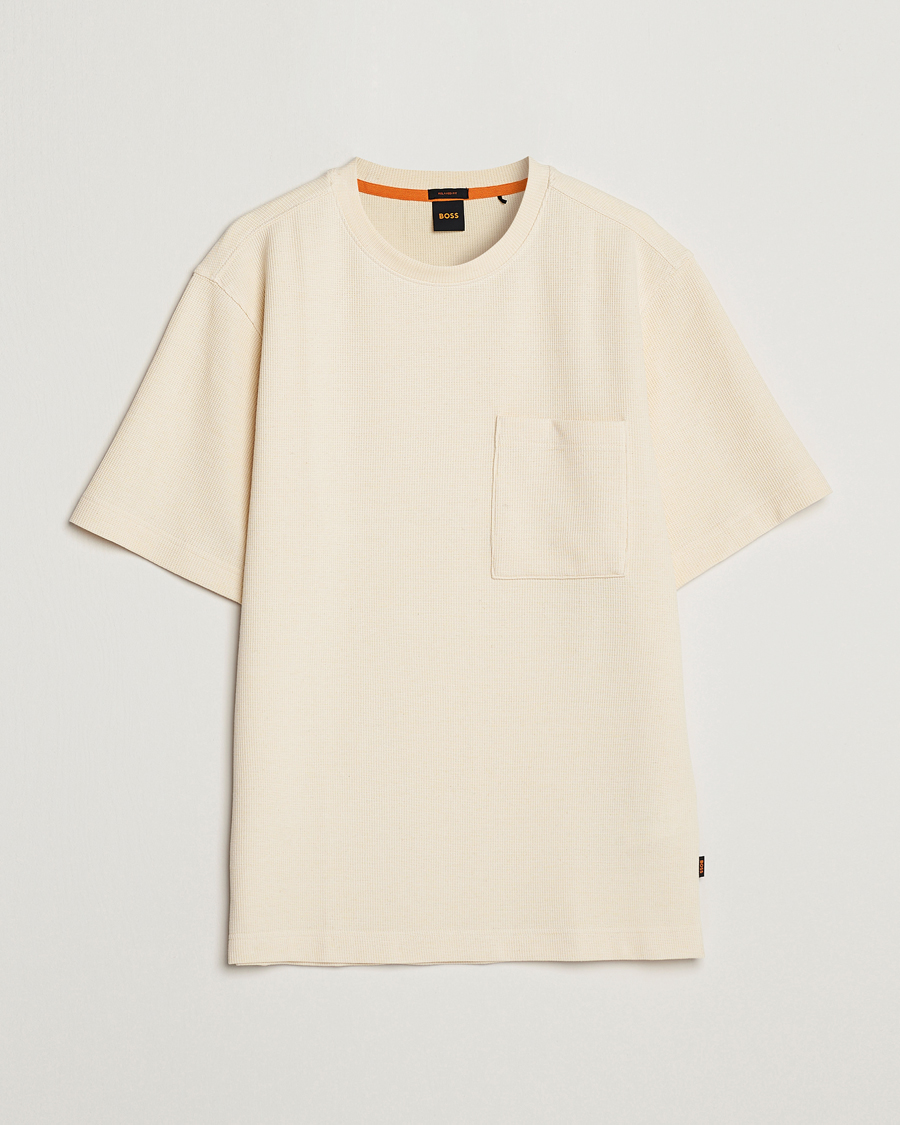 Hombres | Camisetas | BOSS ORANGE | Tempesto Knitted Crew Neck T-Shirt Light Beige