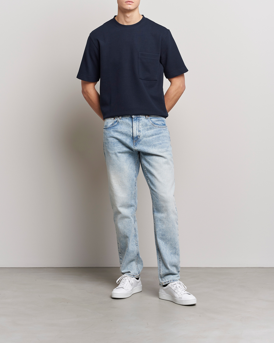 Hombres | Camisetas | BOSS ORANGE | Tempesto Knitted Crew Neck T-Shirt Dark Blue