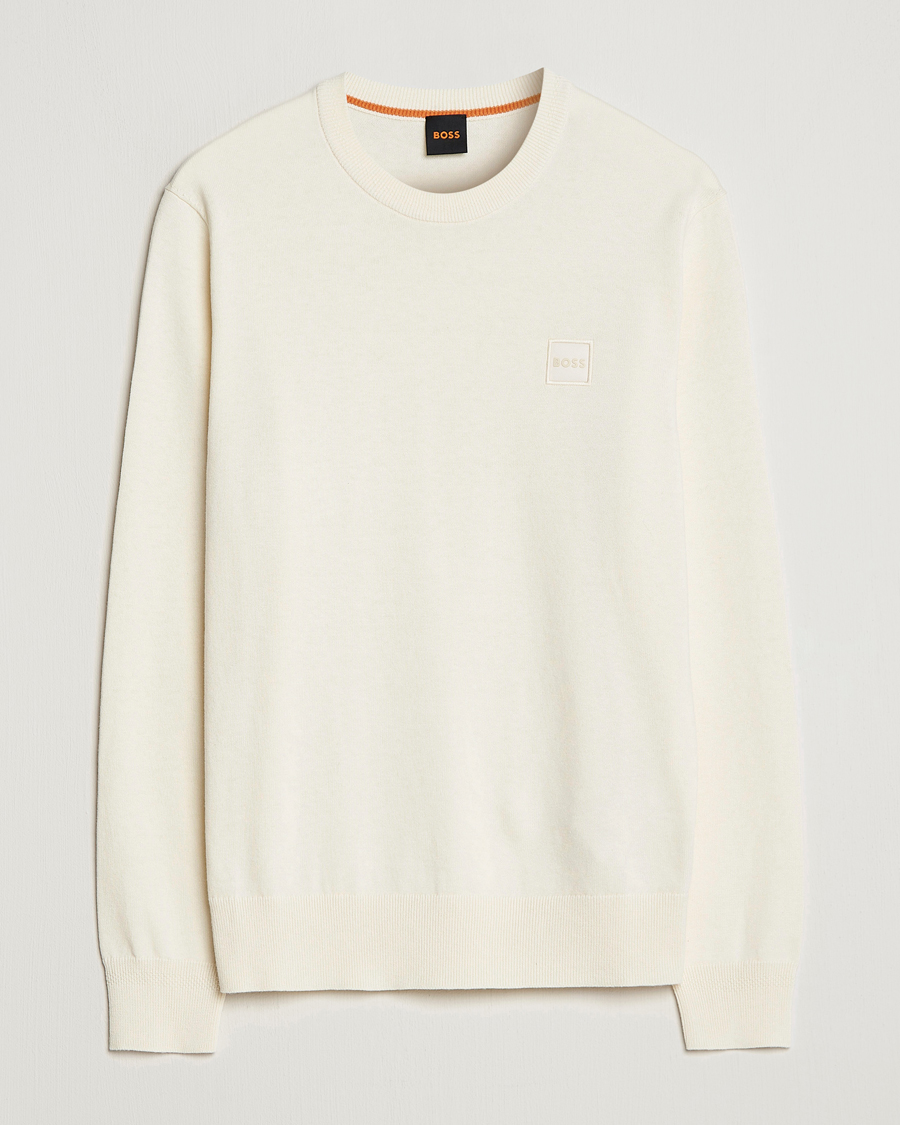 Hombres | Jerséis y prendas de punto | BOSS ORANGE | Kanovano Knitted Sweater Light Beige