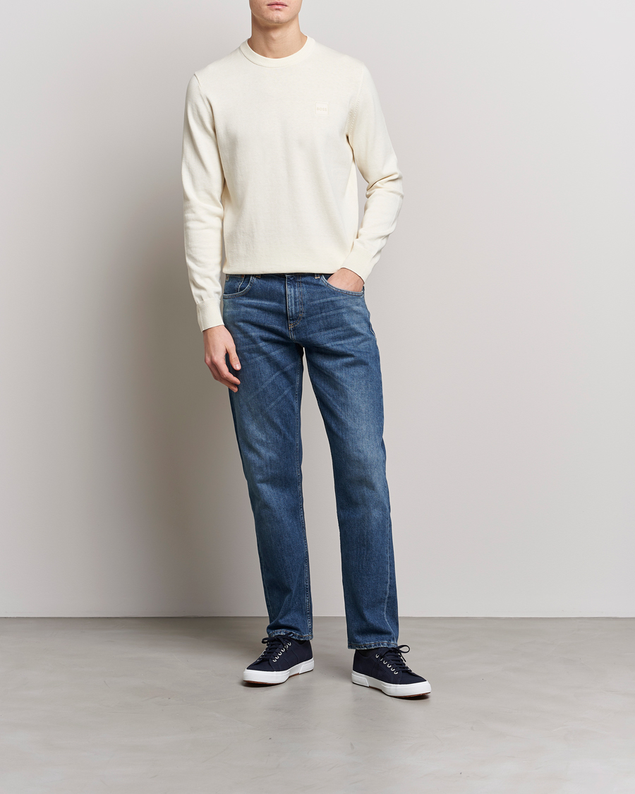 Hombres | Jerséis y prendas de punto | BOSS ORANGE | Kanovano Knitted Sweater Light Beige
