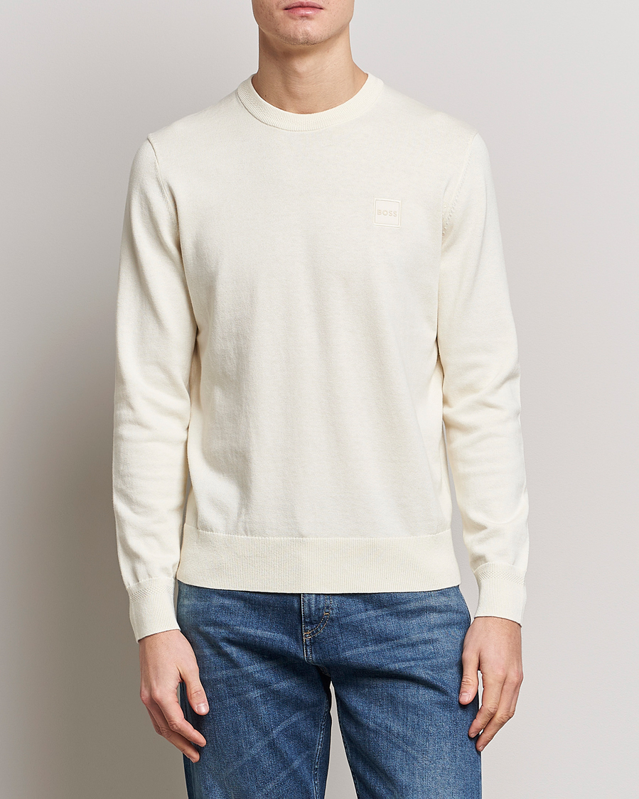 Hombres | Jerséis y prendas de punto | BOSS ORANGE | Kanovano Knitted Sweater Light Beige
