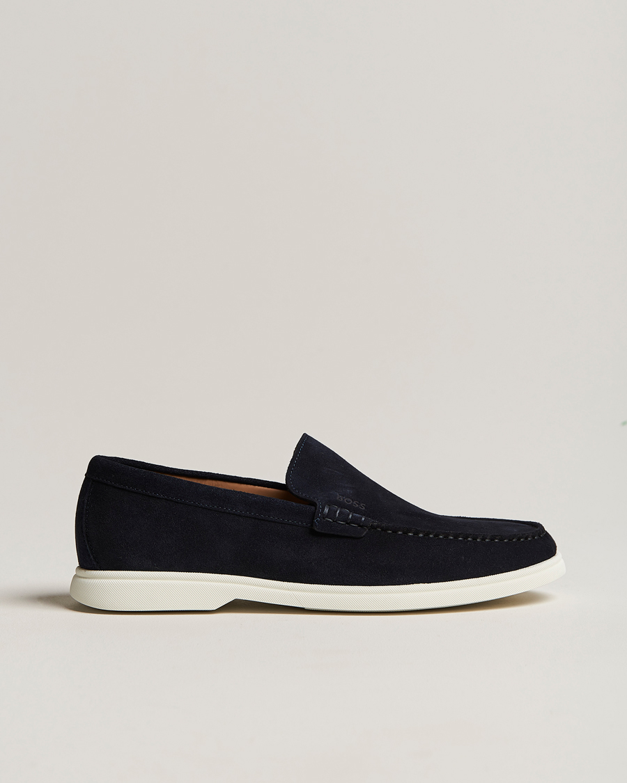 Hombres | Sienne Suede Loafer Dark Blue | BOSS BLACK | Sienne Suede Loafer Dark Blue