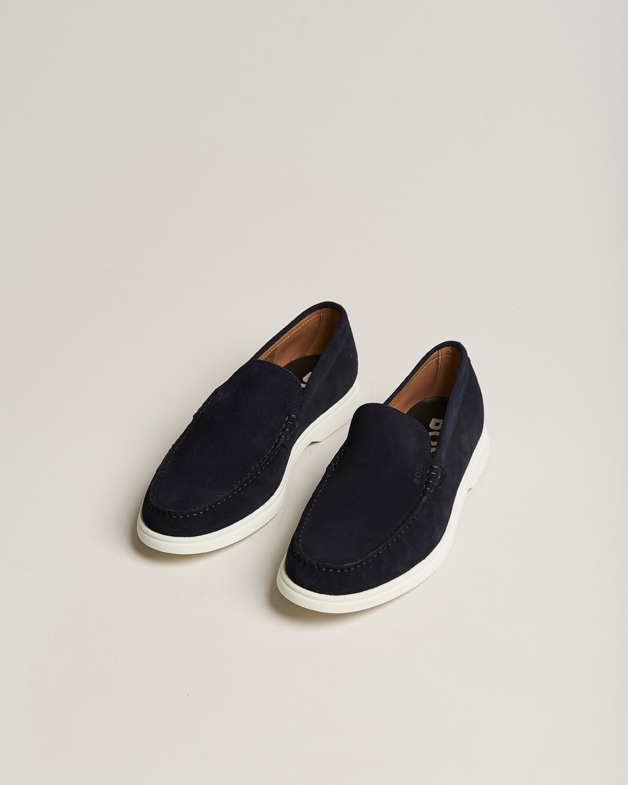 Hombres | Sienne Suede Loafer Dark Blue | BOSS BLACK | Sienne Suede Loafer Dark Blue