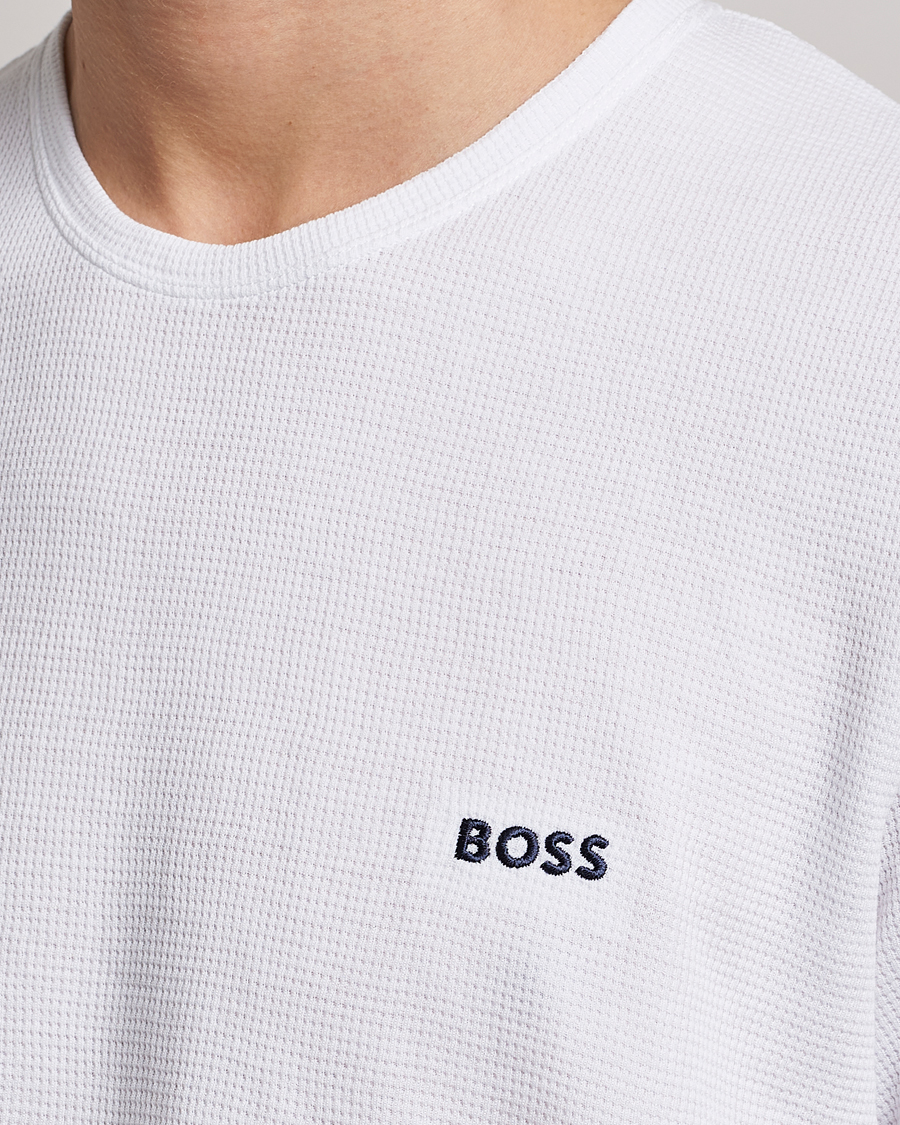 Hombres | Camisetas | BOSS BLACK | Waffle Logo Crew Neck T-Shirt Open White