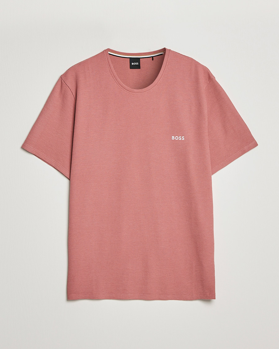 Hombres | Camisetas | BOSS BLACK | Waffle Logo Crew Neck T-Shirt Open Pink