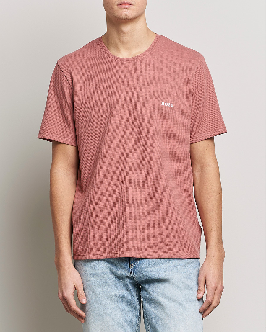 Hombres | Camisetas | BOSS BLACK | Waffle Logo Crew Neck T-Shirt Open Pink