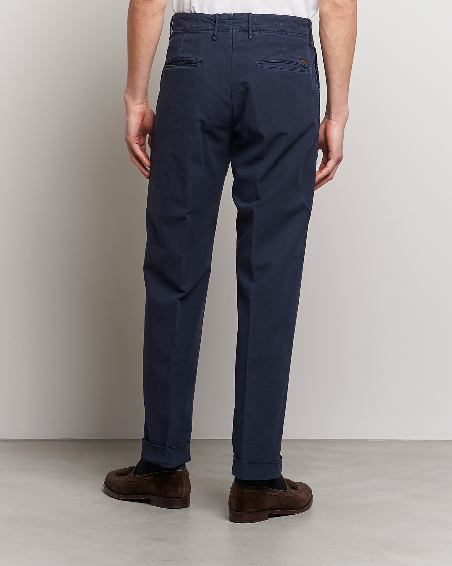 Hombres | Pantalones | Incotex | Regular Fit Cotton Stretch Slacks Navy