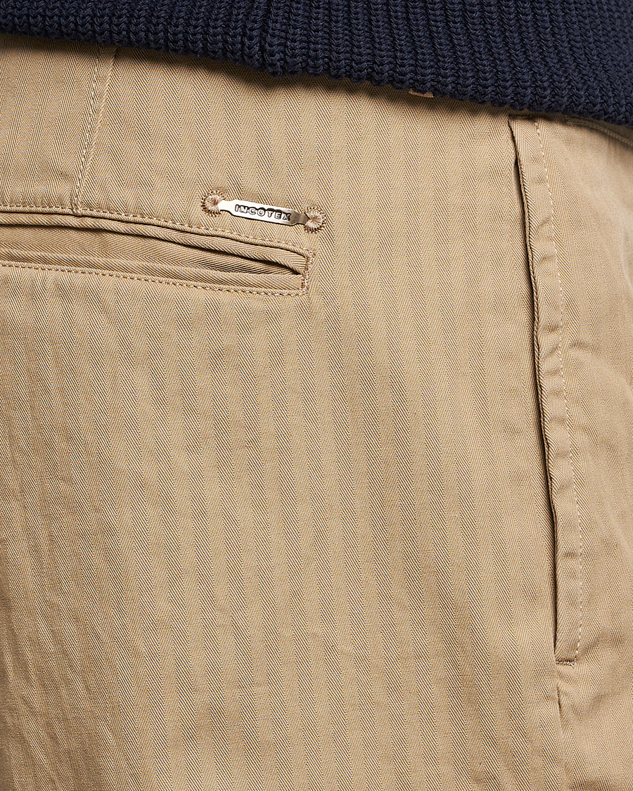 Hombres | Pantalones | Incotex | Regular Fit Herringbone Chinos Khaki