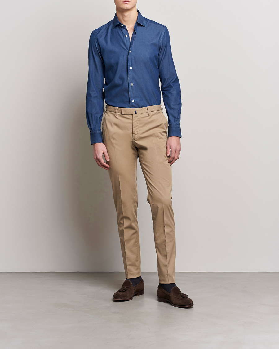 Hombres | Pantalones | Incotex | Slim Fit Comfort Chinos Beige