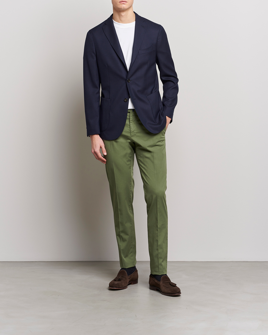 Hombres | Pantalones | Incotex | Slim Fit Comfort Chinos Olive