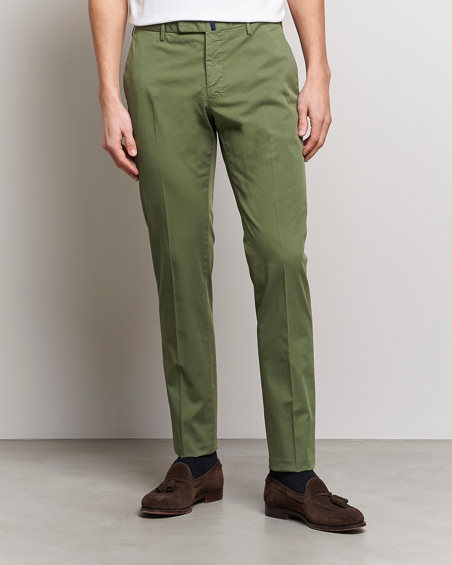 Hombres | Pantalones | Incotex | Slim Fit Comfort Chinos Olive
