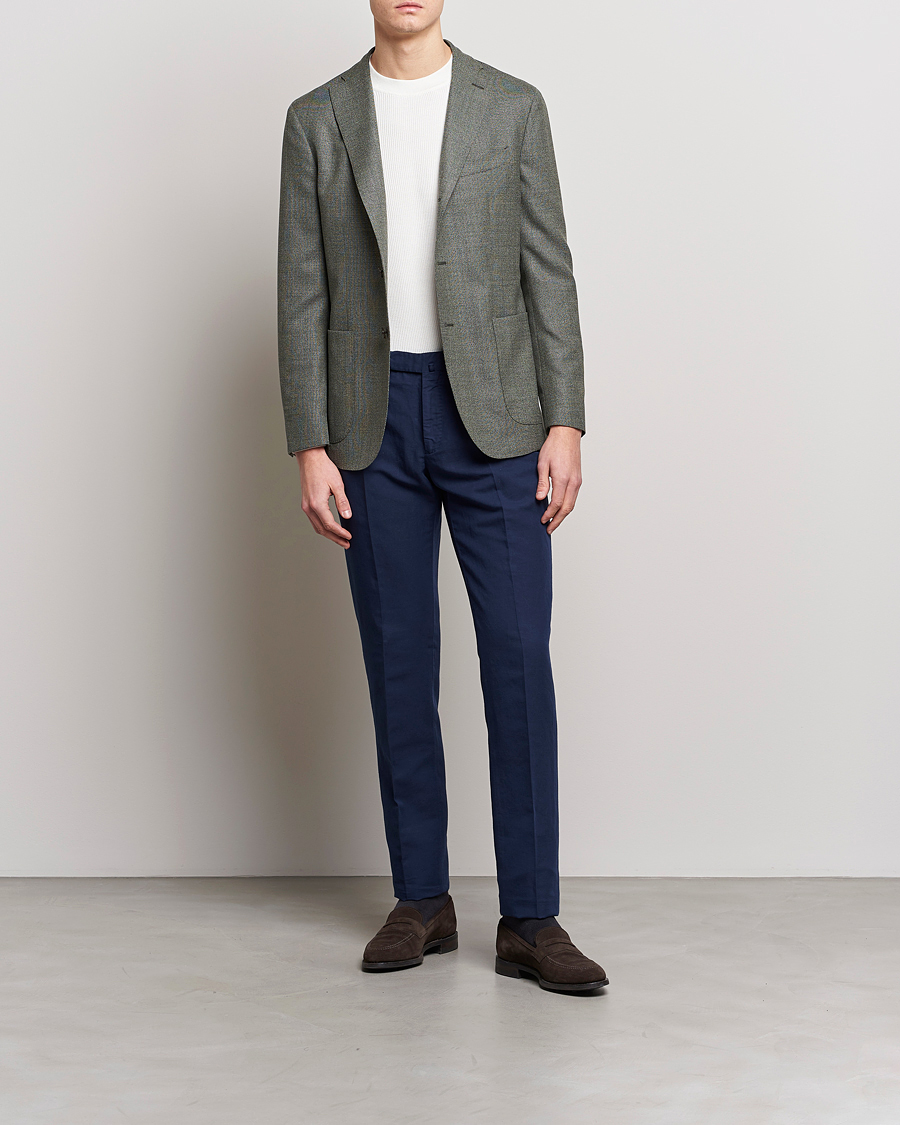 Hombres | Pantalones | Incotex | Slim Fit Comfort Chinos Dark Blue