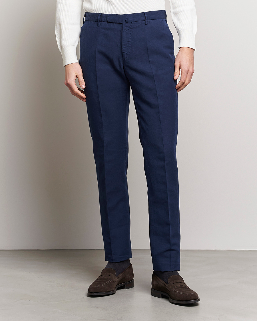 Hombres | Pantalones | Incotex | Slim Fit Comfort Chinos Dark Blue
