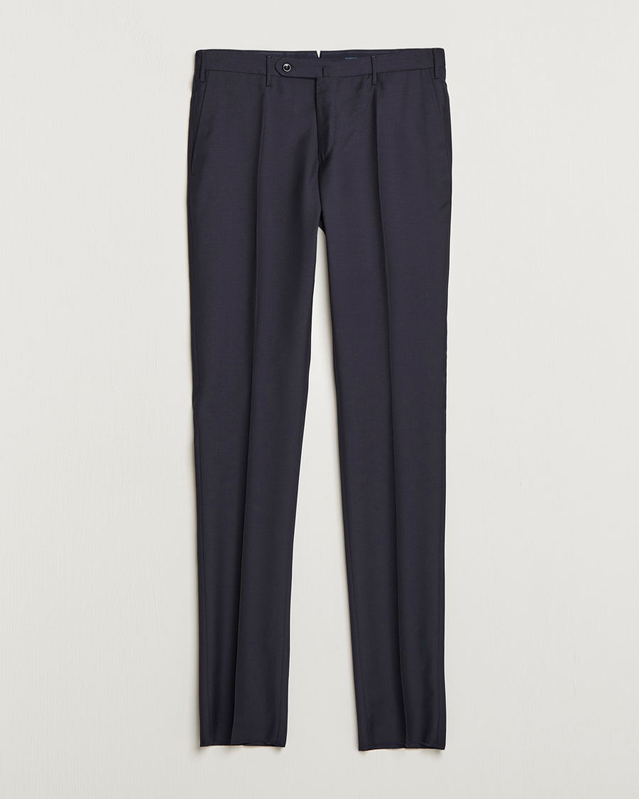 Hombres | Pantalones | Incotex | Slim Fit Tropical Wool Trousers Navy