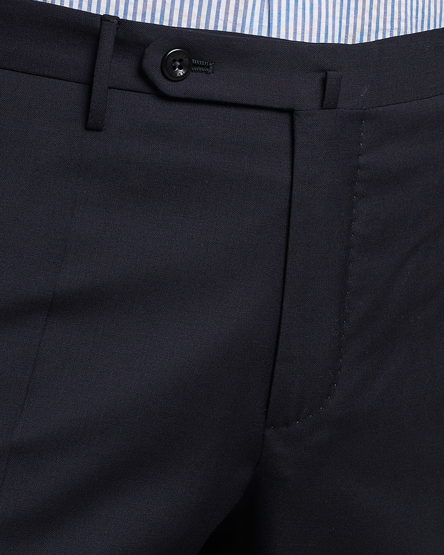 Hombres | Pantalones | Incotex | Slim Fit Tropical Wool Trousers Navy
