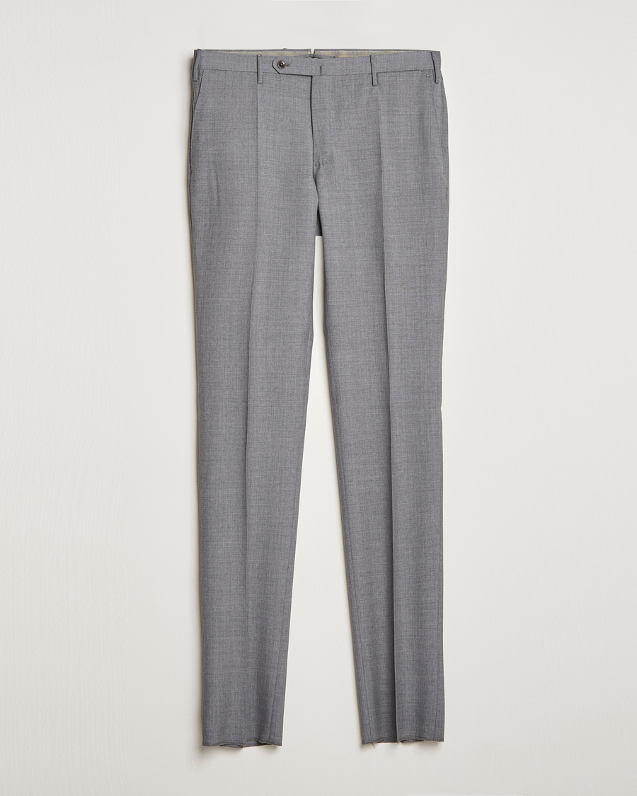 Hombres | Pantalones | Incotex | Slim Fit Tropical Wool Trousers Light Grey