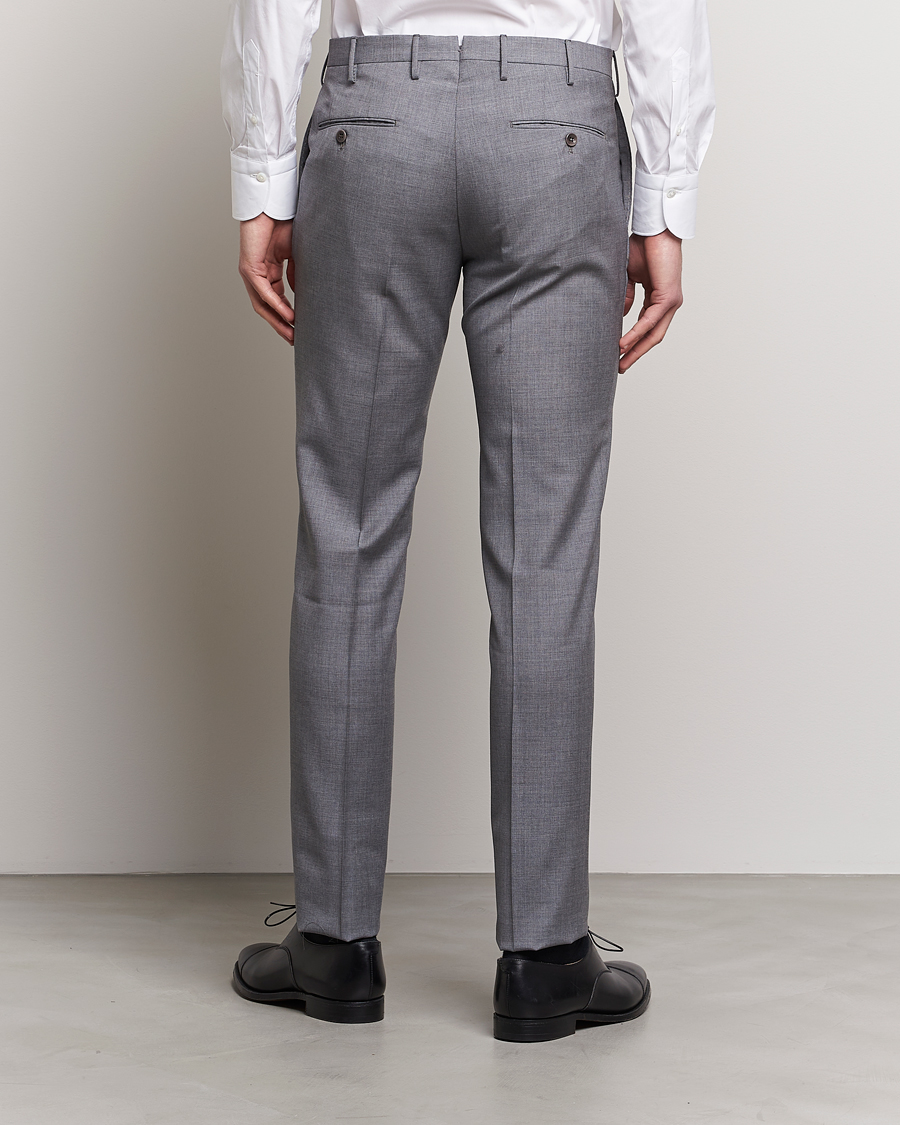 Hombres | Pantalones | Incotex | Slim Fit Tropical Wool Trousers Light Grey