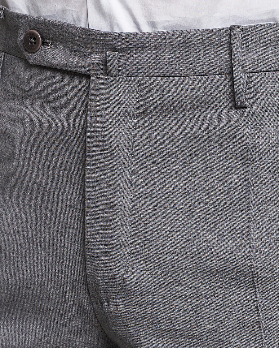Hombres | Pantalones | Incotex | Slim Fit Tropical Wool Trousers Light Grey