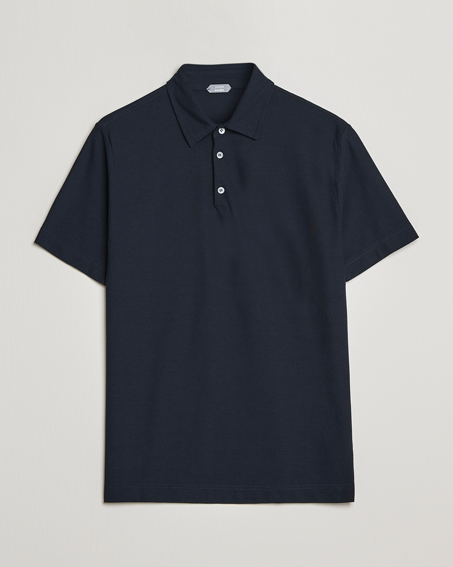 Hombres | Polos | Zanone | Ice Cotton Polo Navy