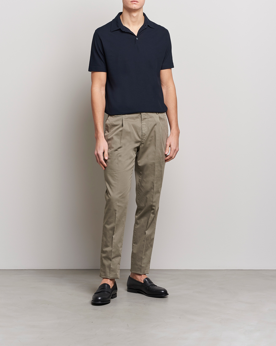 Hombres | Polos | Zanone | Ice Cotton Polo Navy