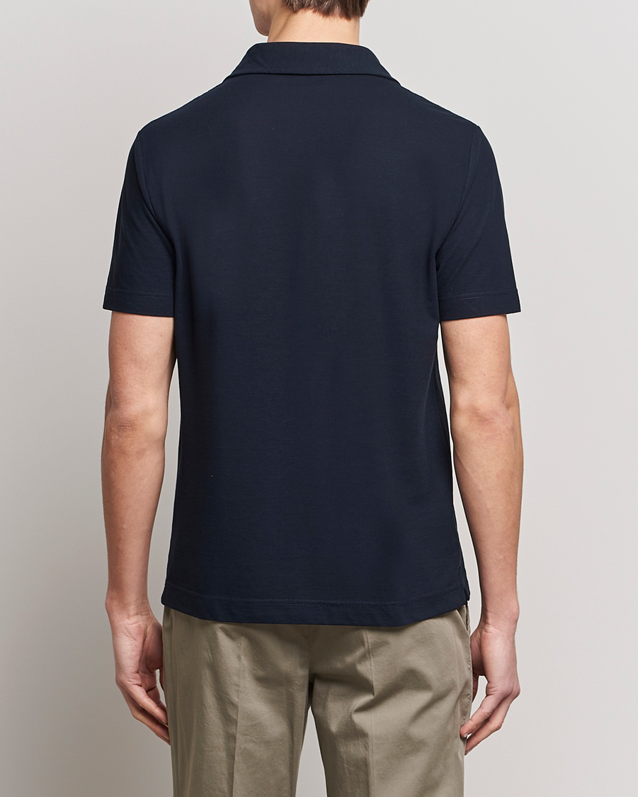 Hombres | Polos | Zanone | Ice Cotton Polo Navy