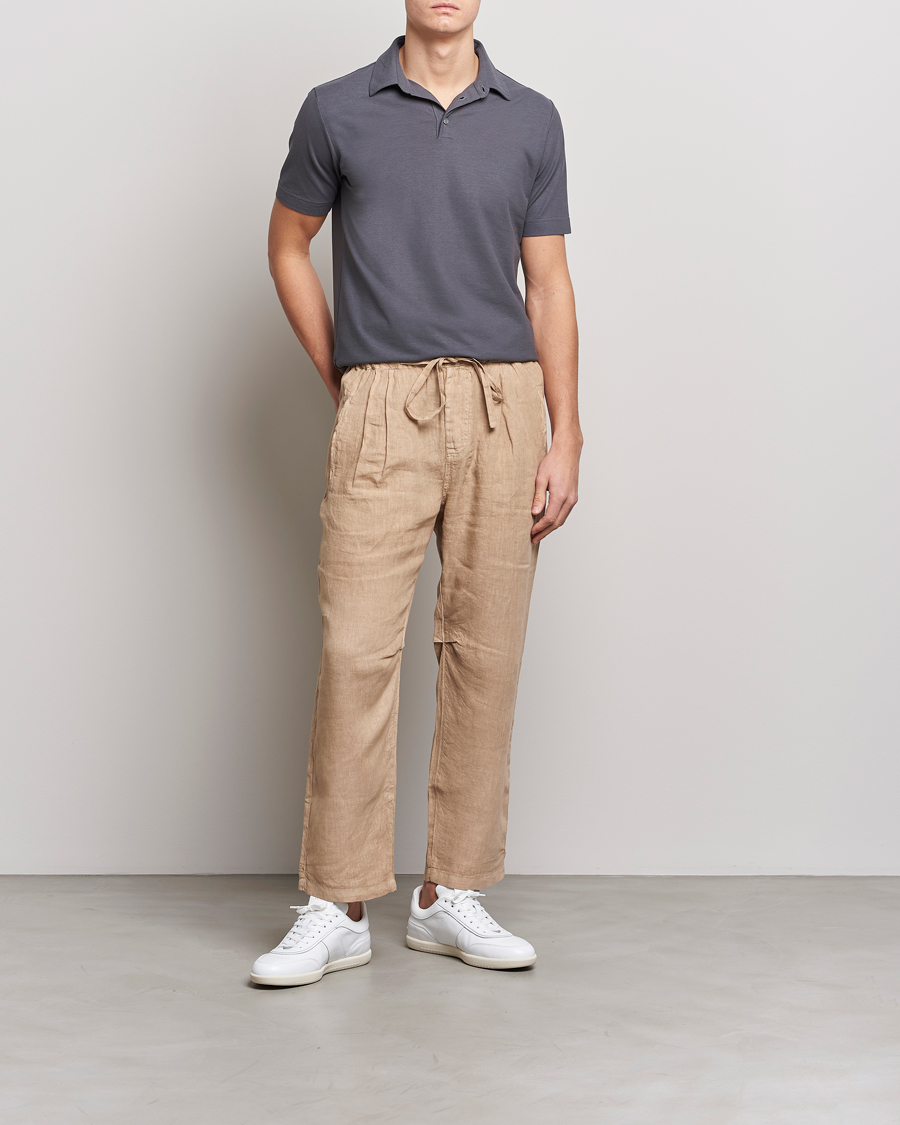 Hombres | Polos | Zanone | Ice Cotton Polo Dark Grey