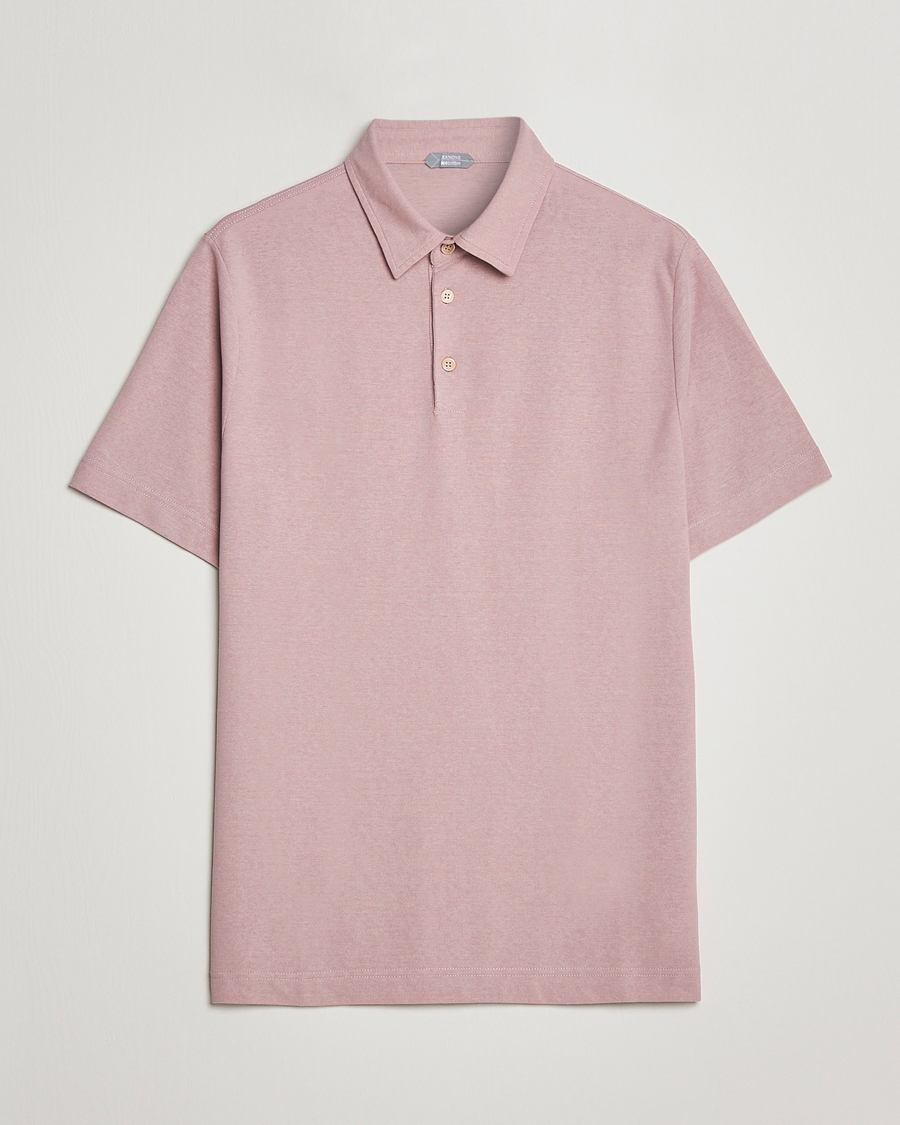 Hombres | Polos | Zanone | Ice Cotton Polo Washed Pink