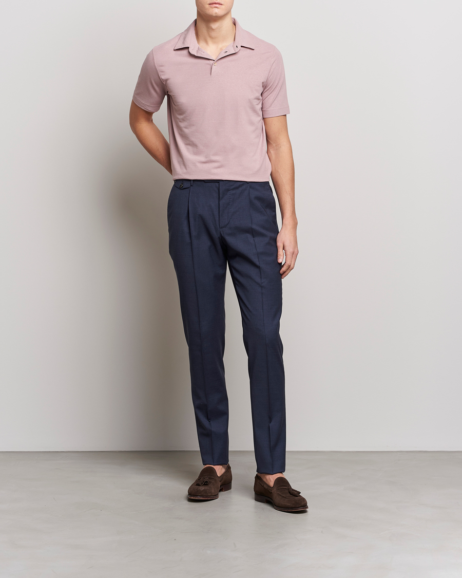 Hombres | Polos | Zanone | Ice Cotton Polo Washed Pink