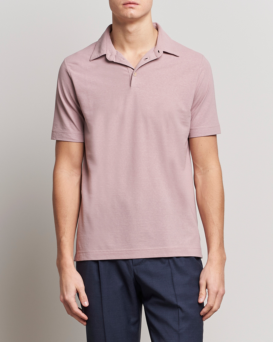 Hombres | Polos | Zanone | Ice Cotton Polo Washed Pink