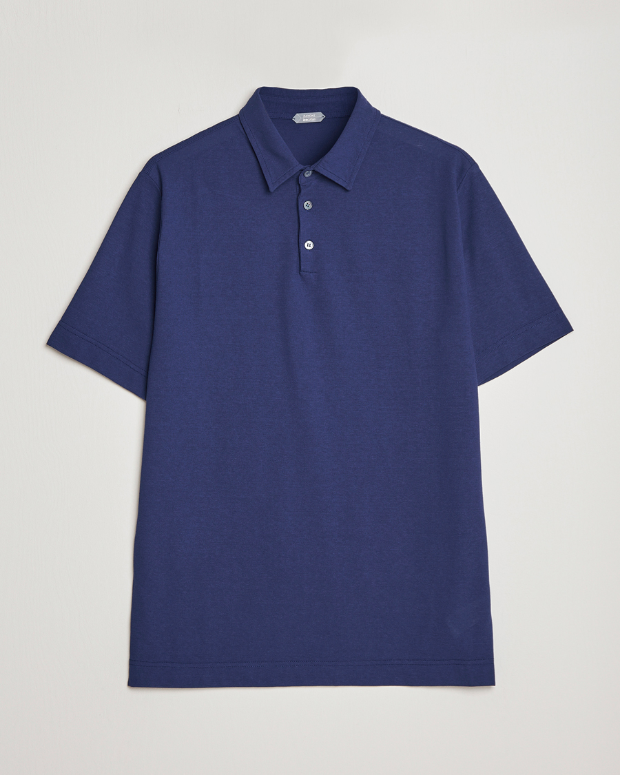 Hombres | Polos | Zanone | Ice Cotton Polo Electric Blue