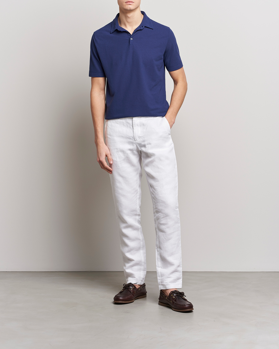 Hombres | Polos | Zanone | Ice Cotton Polo Electric Blue