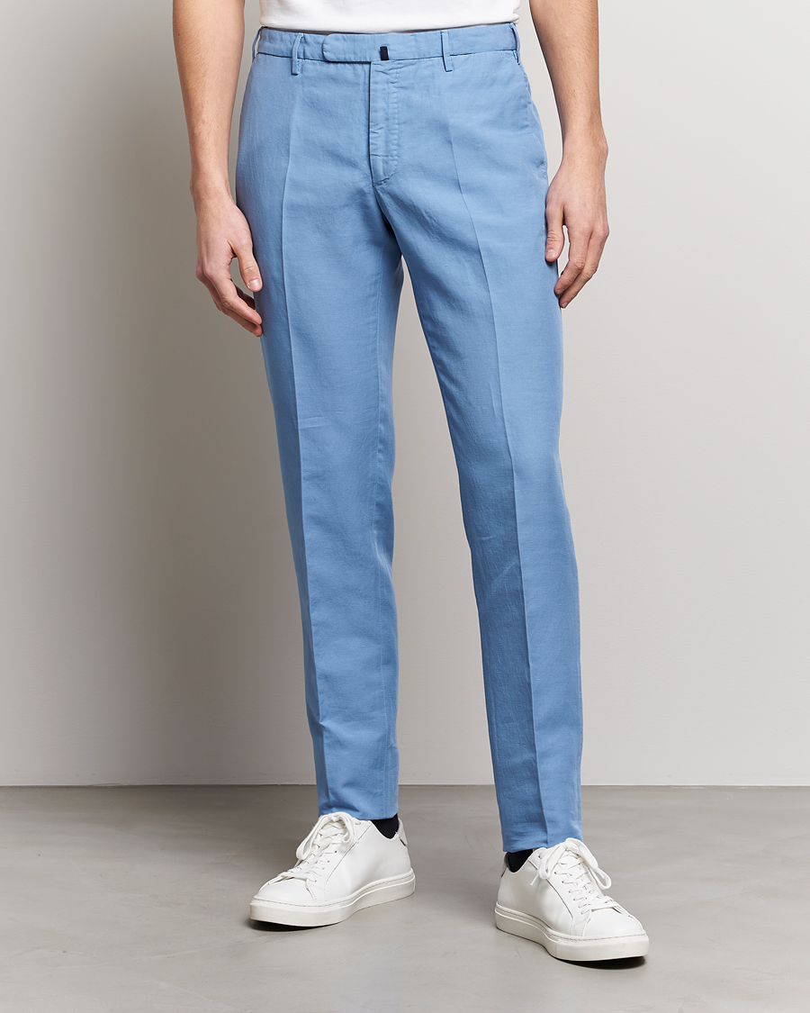 Hombres | Pantalones | Incotex | Slim Fit Chinolino Trousers Light Blue