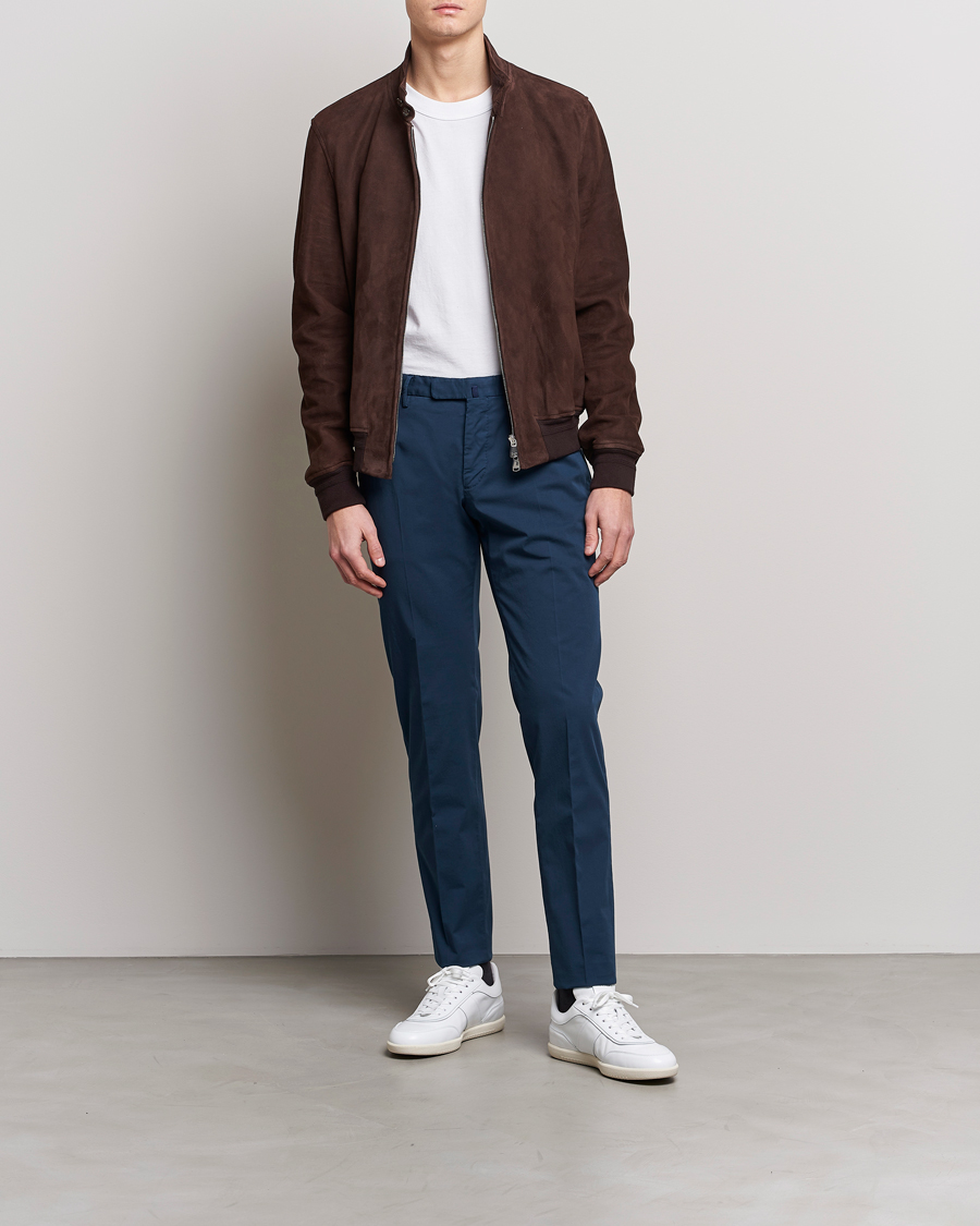 Hombres | Pantalones | Incotex | Slim Fit Chinolino Trousers Navy