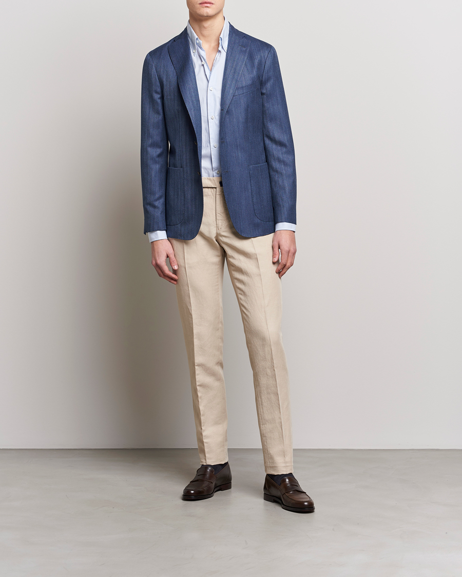 Hombres | Pantalones | Incotex | Slim Fit Chinolino Trousers Beige