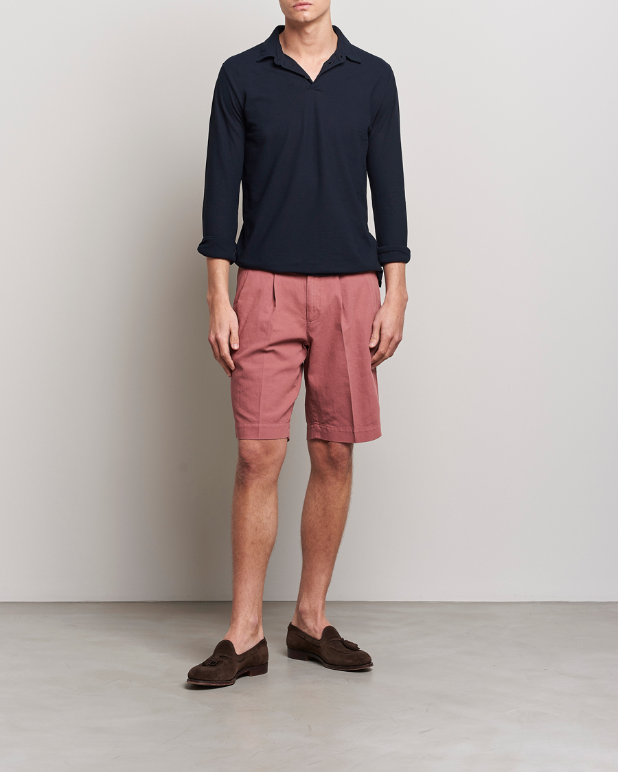 Hombres | Pantalones cortos | Incotex | Pleated Chinolino Shorts Brick
