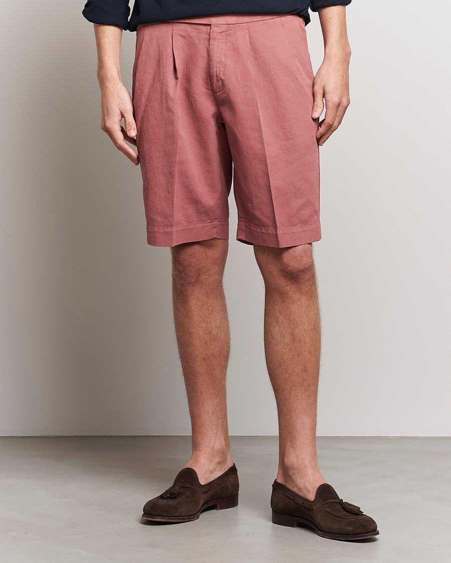 Hombres | Pantalones cortos | Incotex | Pleated Chinolino Shorts Brick