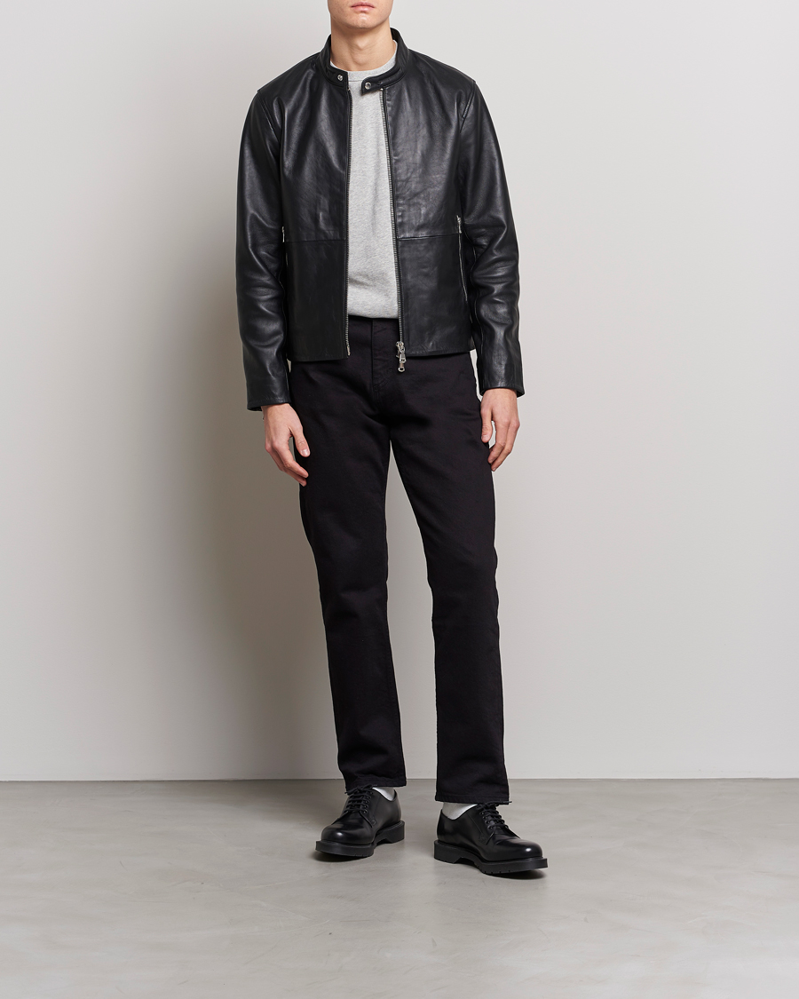 Hombres | Abrigos y chaquetas | J.Lindeberg | Boris Biker Leather Jacket Black