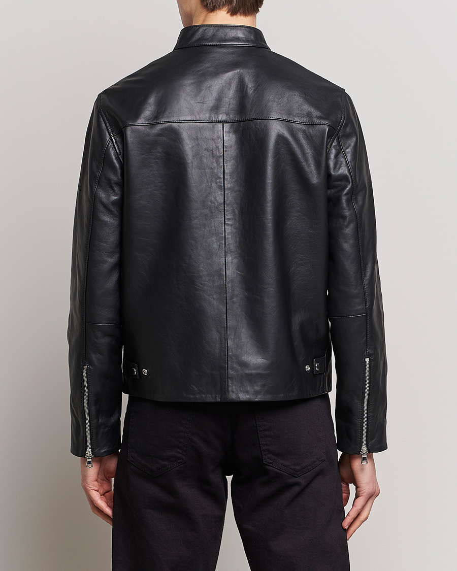 Hombres | Abrigos y chaquetas | J.Lindeberg | Boris Biker Leather Jacket Black