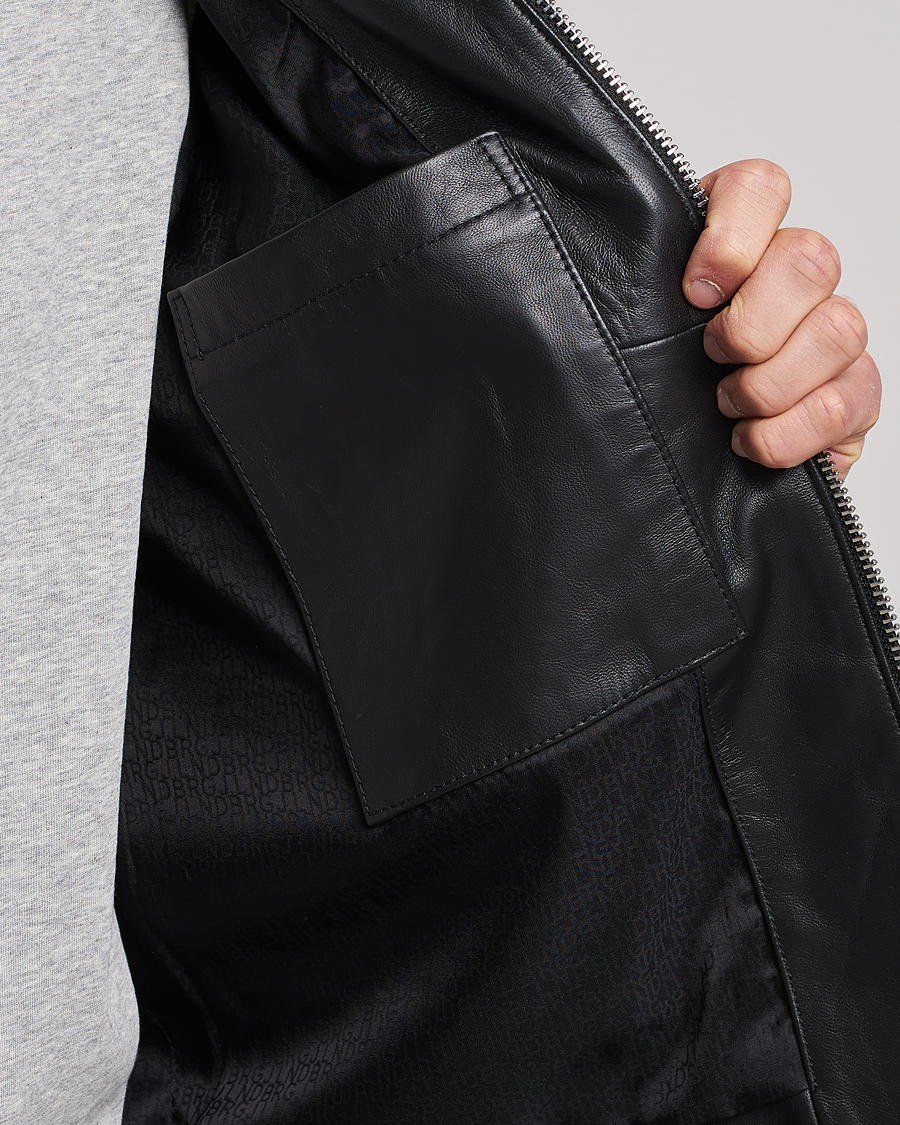 Hombres | Abrigos y chaquetas | J.Lindeberg | Boris Biker Leather Jacket Black